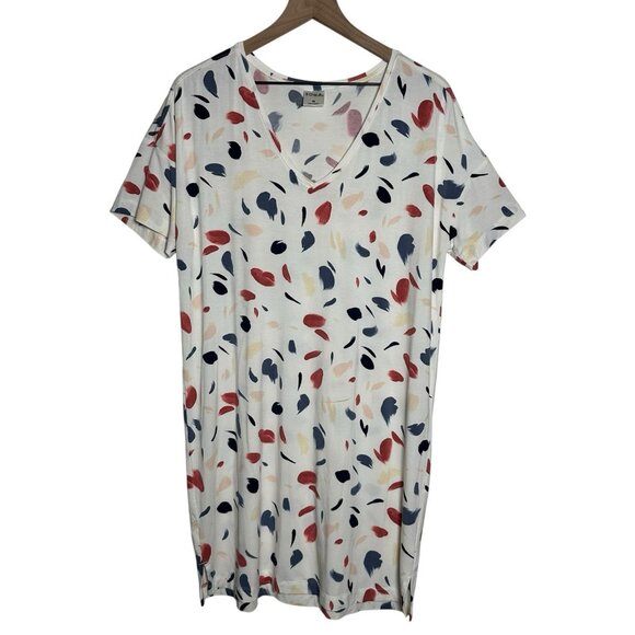 Soma Medium Short Sleeve Cool Nights Sleep Shirt White V- Neck Loose Fit Comfy - Picture 1 of 9